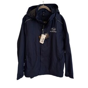 New Core365 Subaru Men's Hooded Jacket Navy Blue 88205 WarmLogik Small NWT